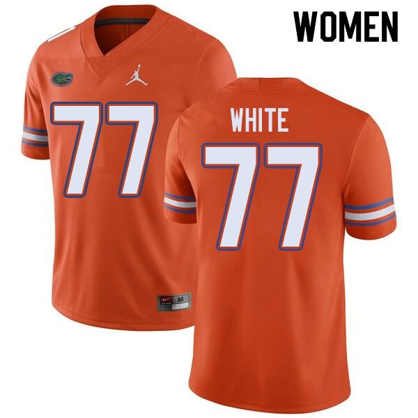 NCAA Florida Gators Ethan White Women's #77 Jordan Brand Orange Stitched Authentic College Football Jersey ERR6064XG